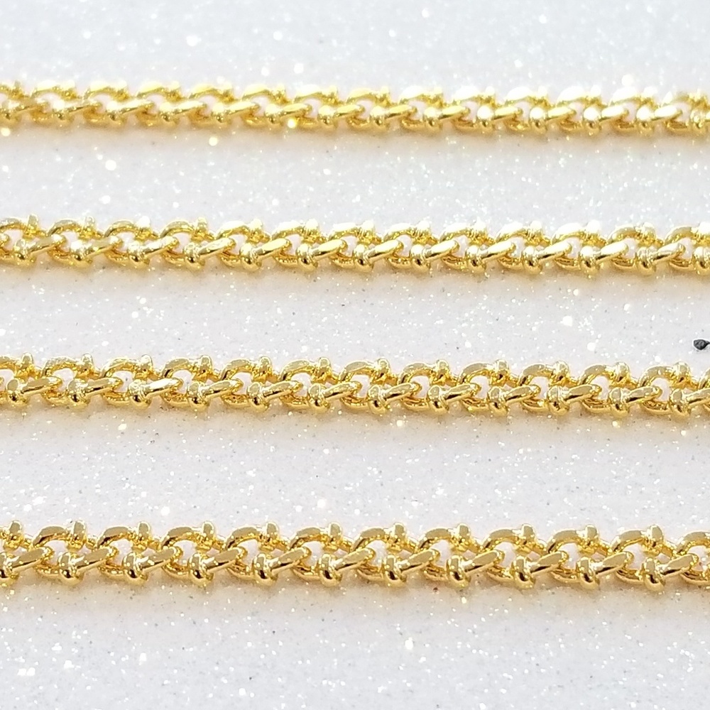 Gold bead link chain choker necklace - Picture 7 of 8